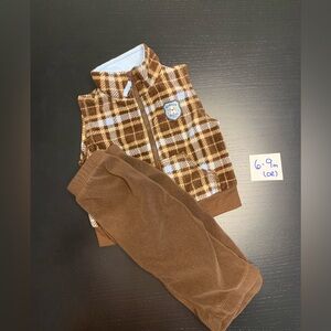 ⭐️2/$8.00⭐️ Carter’s 9m Brown Two Piece Pants and Vest Set